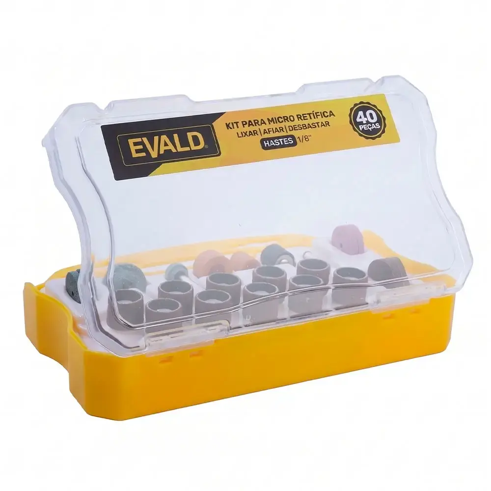 Kit para micro retífica lixas, afiar e desbastar com 40 peças Evald — fotografia 4