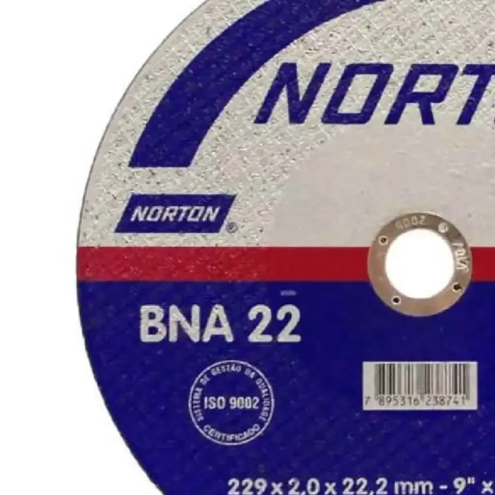 Disco de Corte para Metal e Inox 9 polegadas x 5/64 x 7/8 polegadas BNA22 NORTON — fotografia 4