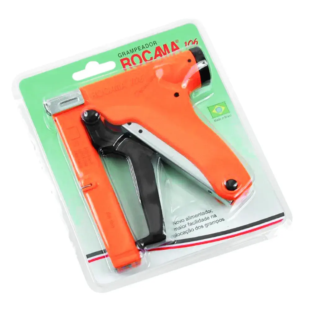 Grampeador 106 premium blister cores sortidas Rocama