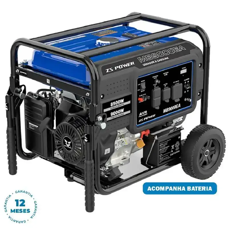 Gerador à gasolina trifásico 11,25KVA com partida elétrica MB9003EA ZS power