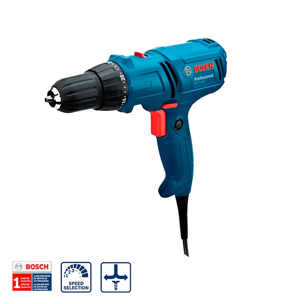 Parafusadeira e furadeira Bosch GSR 7-14 E 400W cabo 4m 220 V — fotografia 2