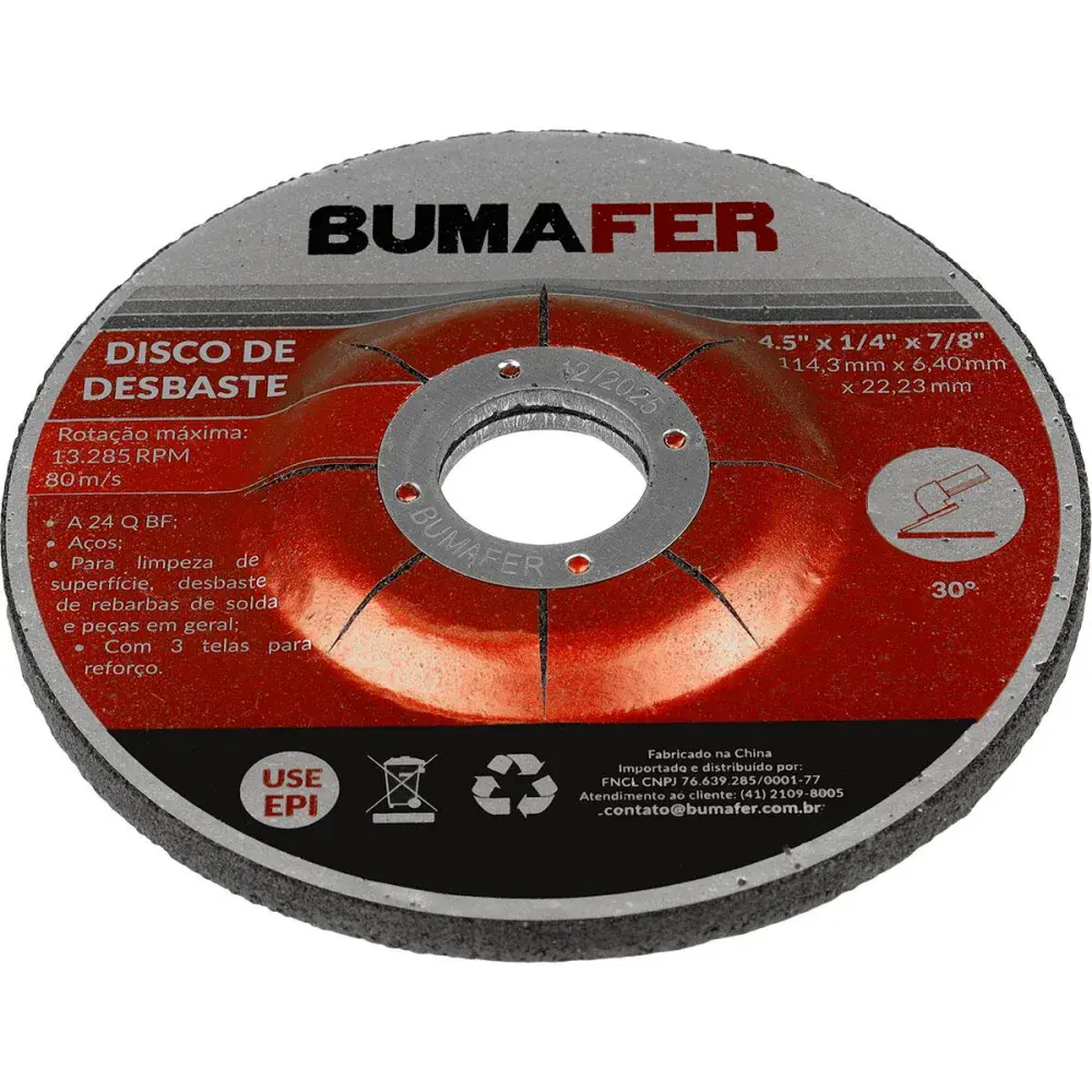 Disco de desbaste 4.5 x 6,40MM 11 peç Bumafer — fotografia 3