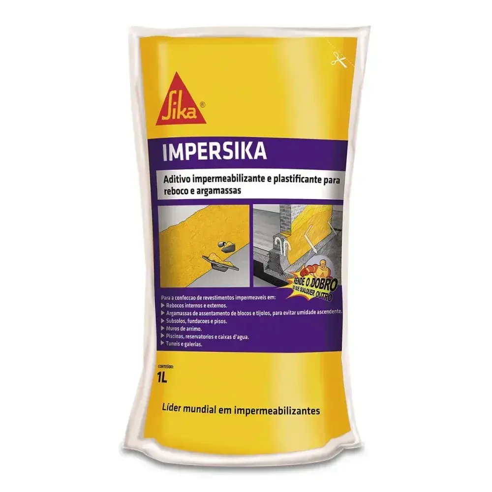 Impersika aditivo líquido impermeabilizante plastificante 1L Sika — fotografia 2