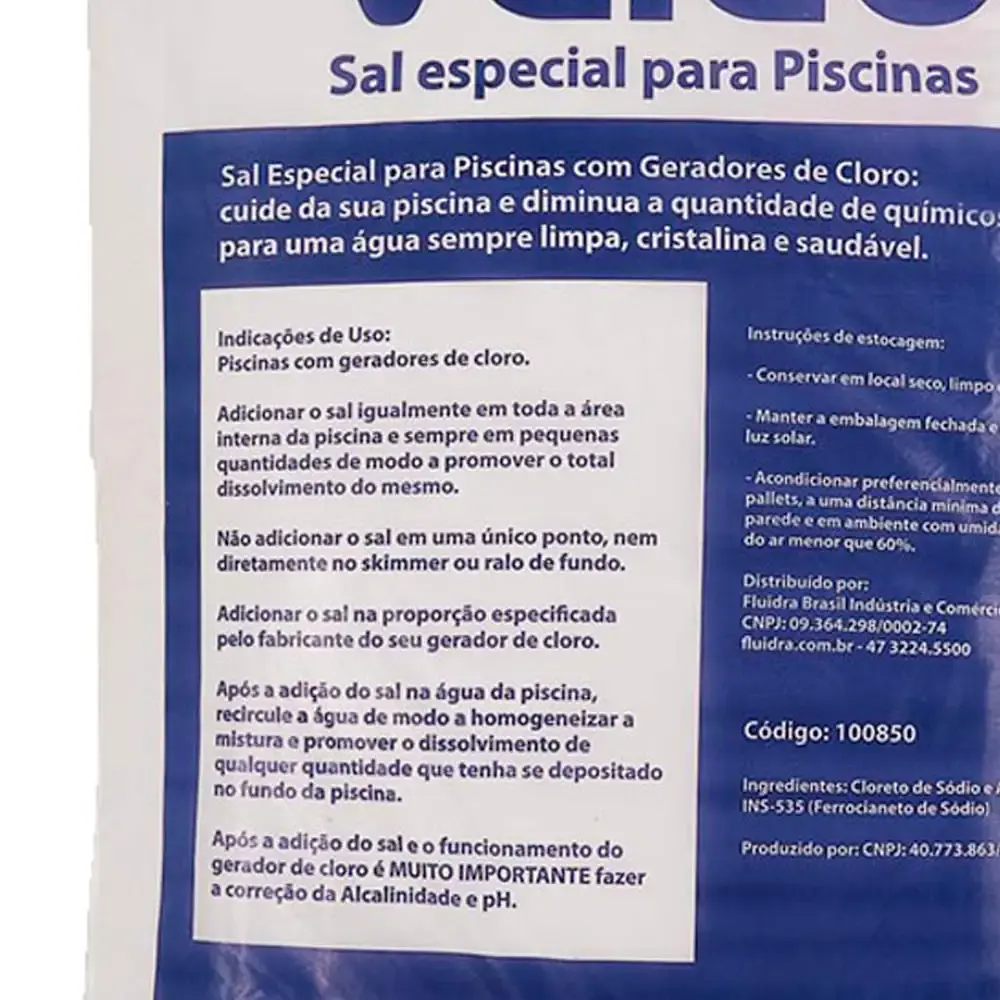 Sal para gerador de cloro 25 KG para piscinas Fluidra — fotografia 5