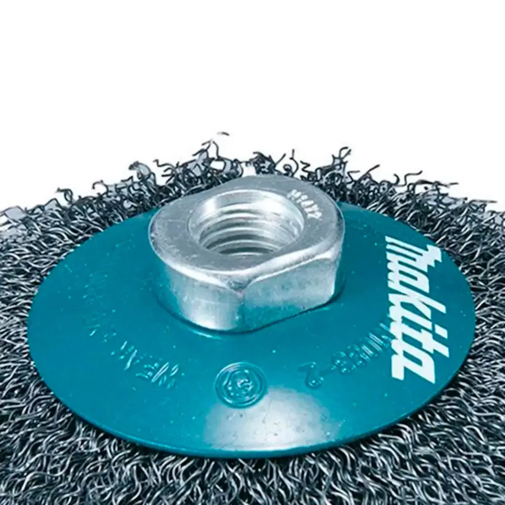 Escova circular côncava de aço ondulado 100MM Makita — fotografia 4