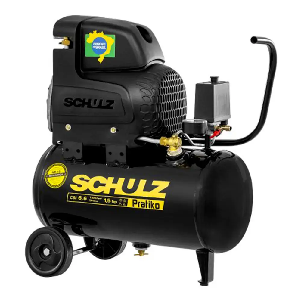 Compressor de ar 1,5 HP 6,6 pés 20 litros pratiko CSI 6,6/20 Schulz 220 V — fotografia 3