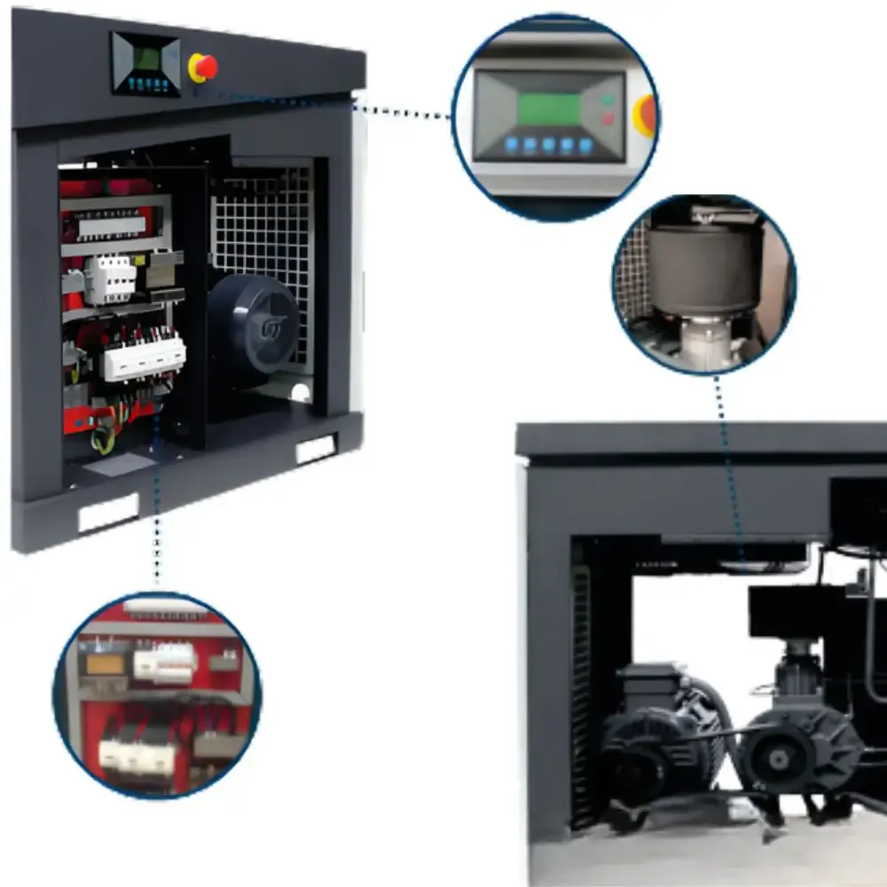 Compressor de parafuso platinum TB 15 RCH 360L 380V 60HZ 12 BAR techto cross — fotografia 5