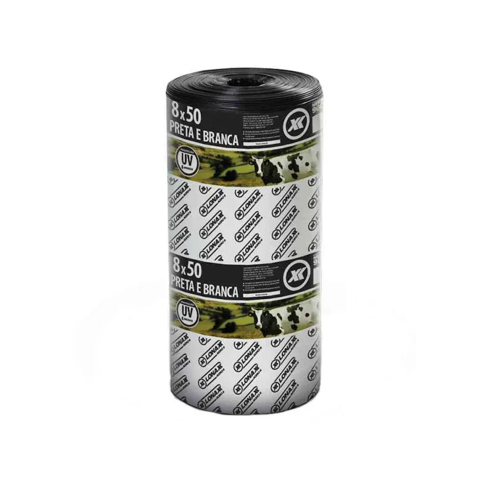 Lona preta com branca 8X50M 40KG Lonax