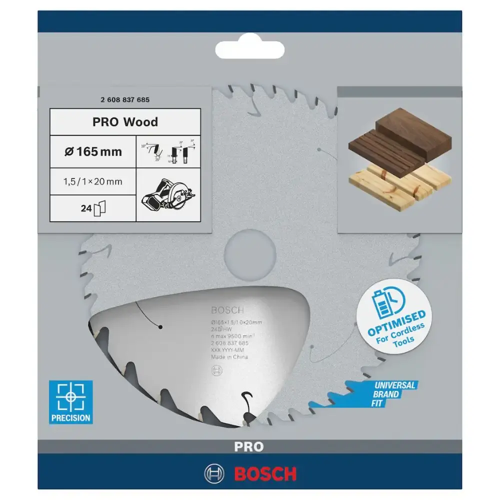 Disco de Corte STD For Wood 165 x 20 MM 24 Dentes BOSCH — fotografia 4