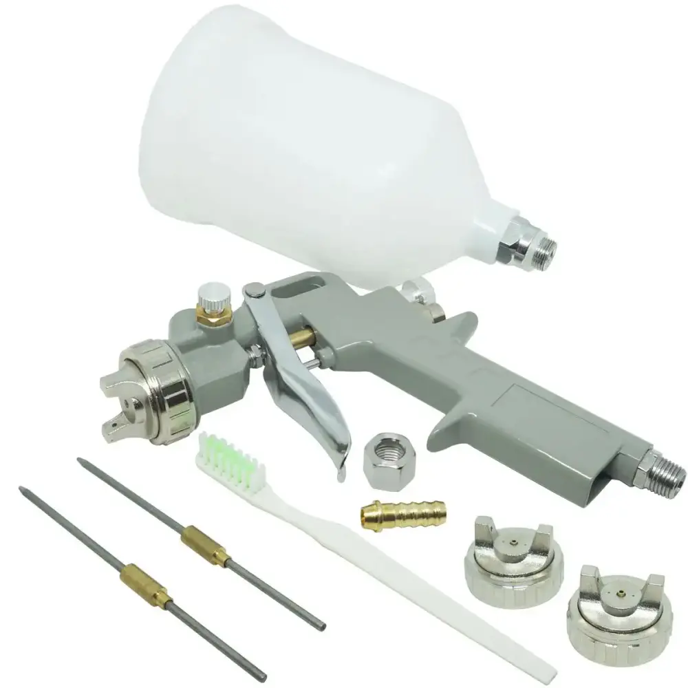 Pistola de pintura gravidade 3 bicos 1,2 1,5 e 1,8 MM 600ML EVPPG600-3B evald ImportWay — fotografia 4