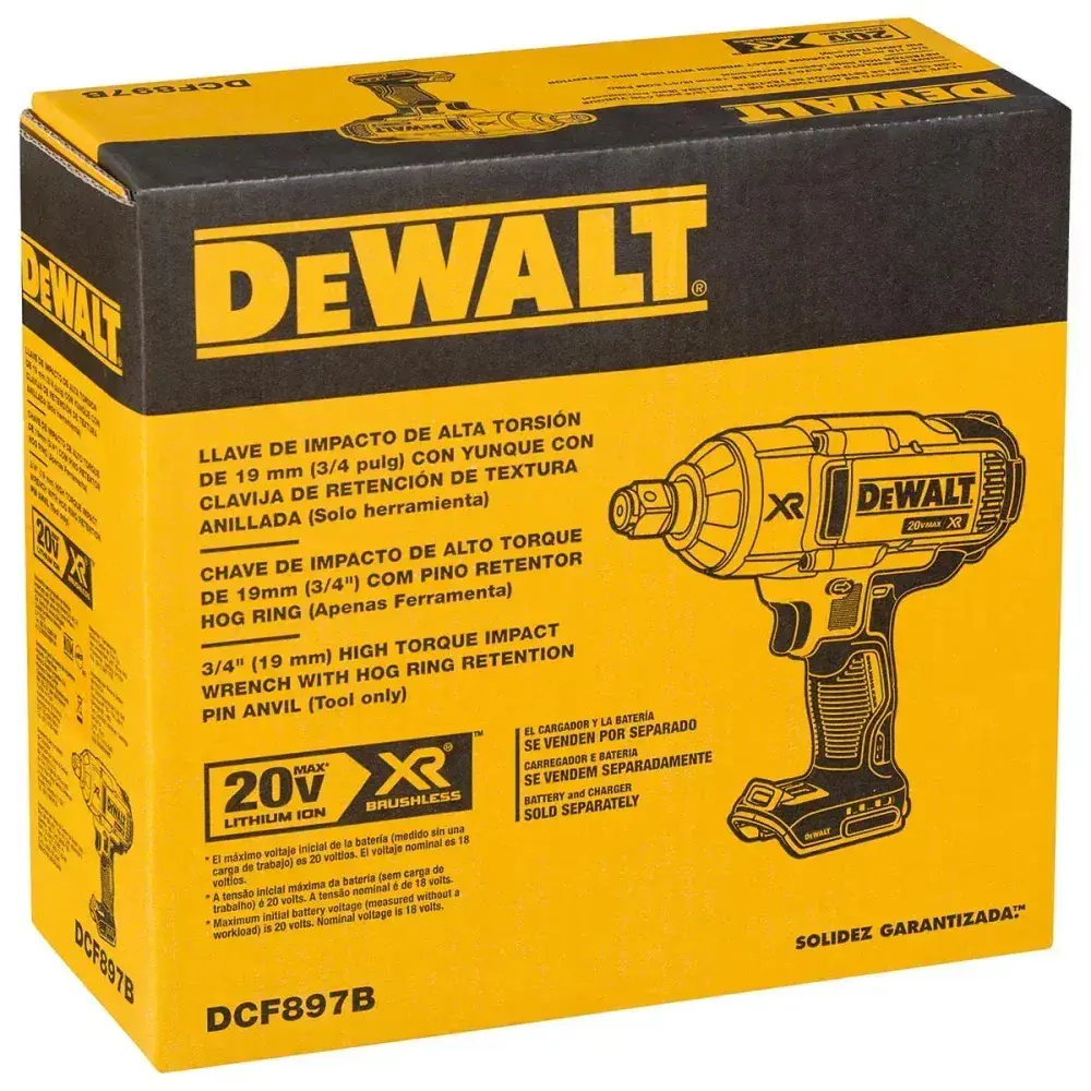 Chave de impacto à bateria 3/4 1900RPM 20V max xr Dewalt — fotografia 6