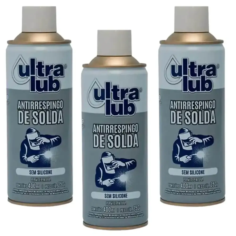 Anti respingo spray para solda sem silicone 400ML 3 unidades ultralub — fotografia de referência