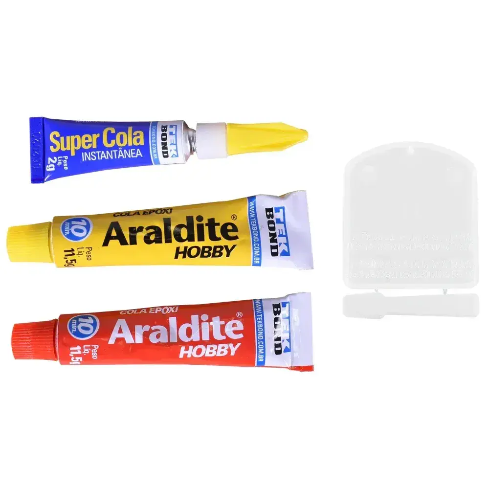 Adesivo hobby Araldite 23G com super cola 2G tekbond — fotografia 6