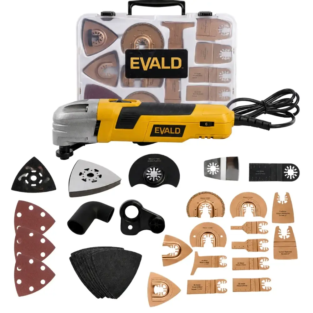 Multiferramenta oscilante elétrica 300W com 33 acessórios e maleta Evald 220 V — fotografia de referência