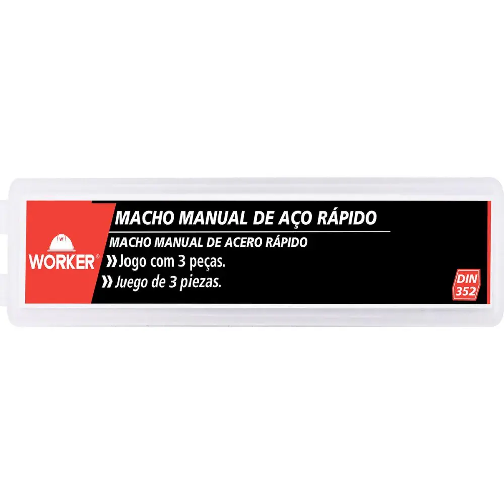 Jogo de macho manual DIN352 M3X0,50MM 3 peç Worker — fotografia 5