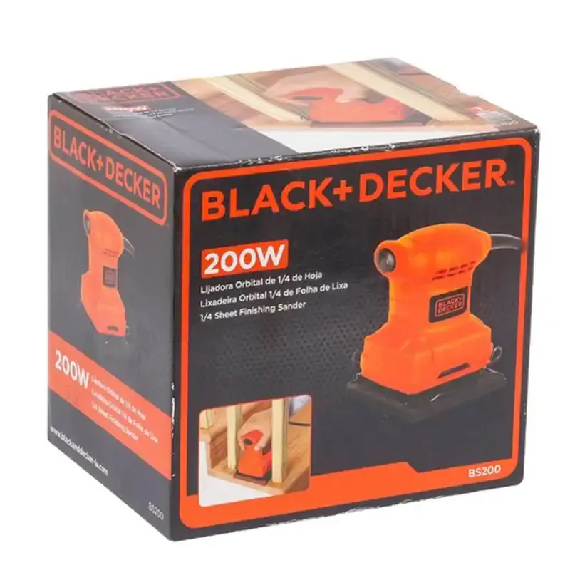 Lixadeira orbital 200W 14000 OPM BS200-BR black & decker 220 V — fotografia 5
