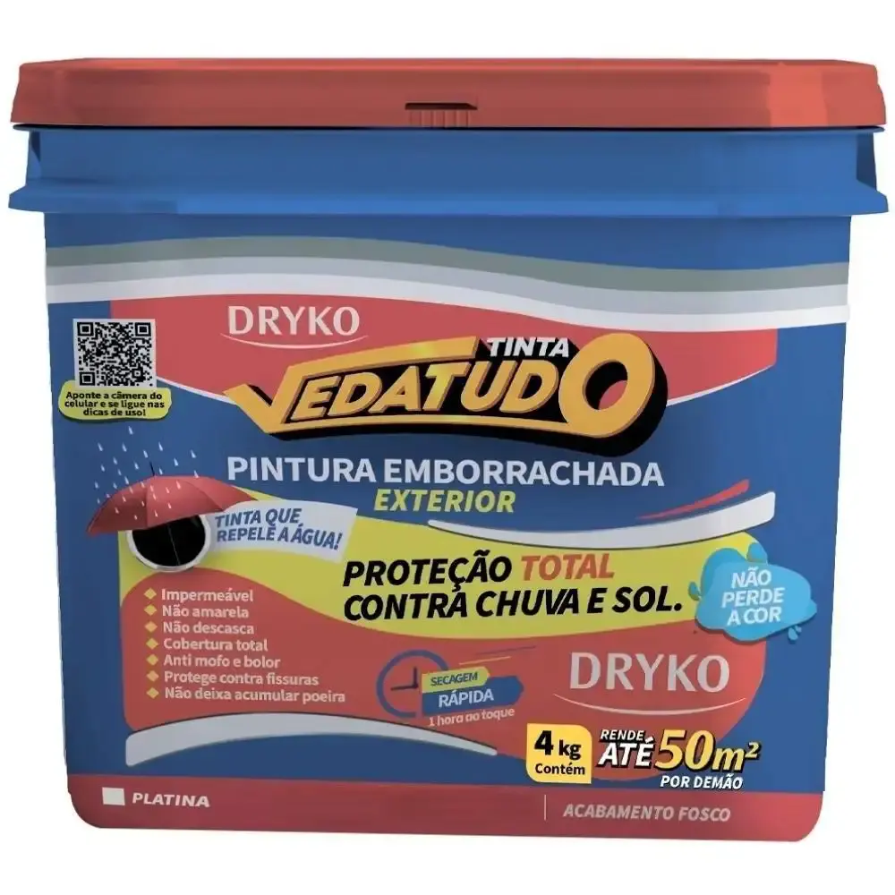 Tinta emborrachada platina 4 KG vedatudo Dryko