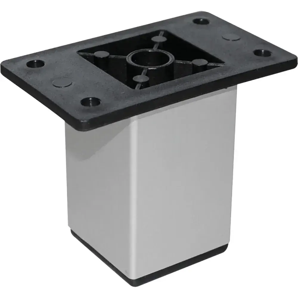 Pé quadrado flange em alumínio 40MMX10CM polido 8 peç Criativa