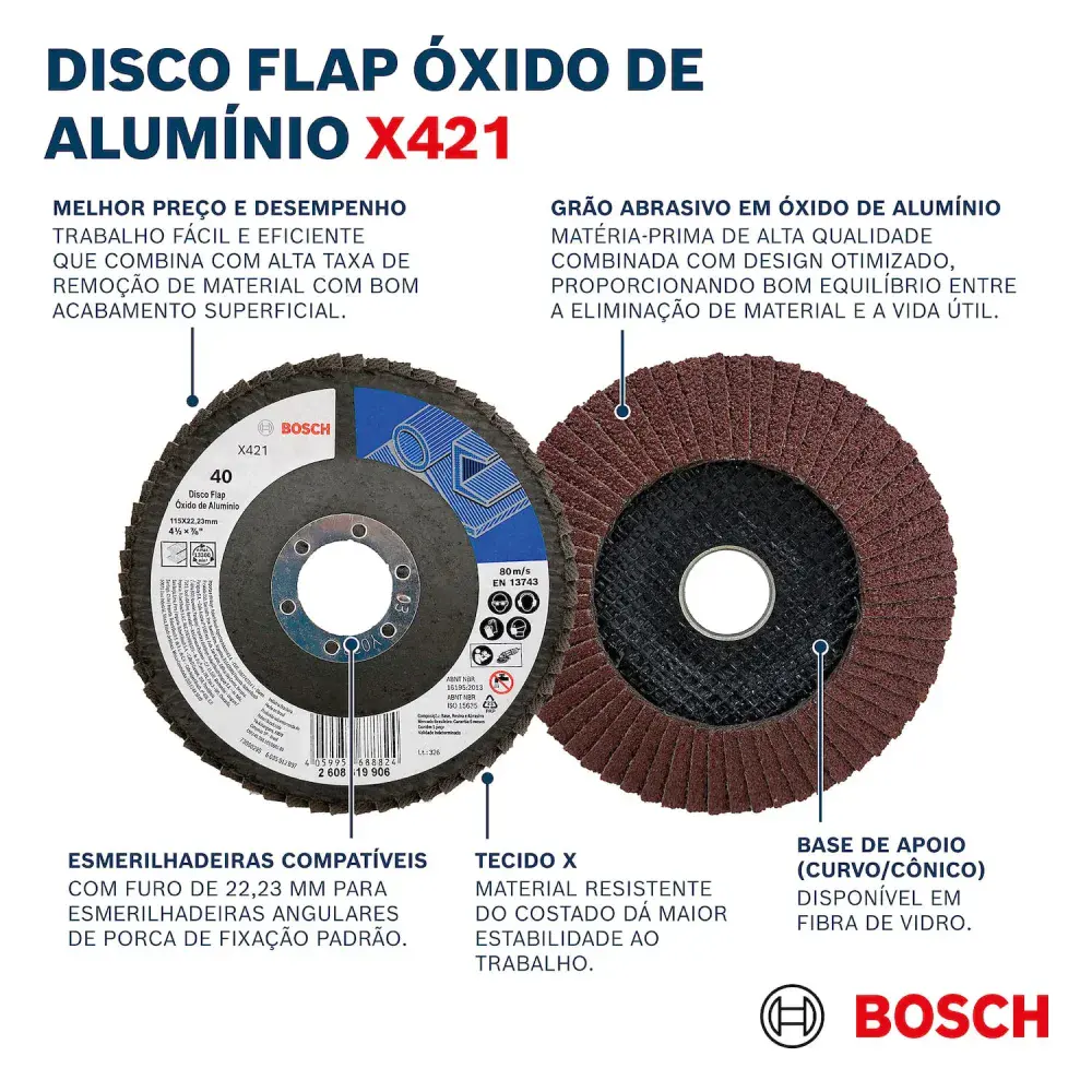 Disco flap curvo G40 180MM Bosch — fotografia 7