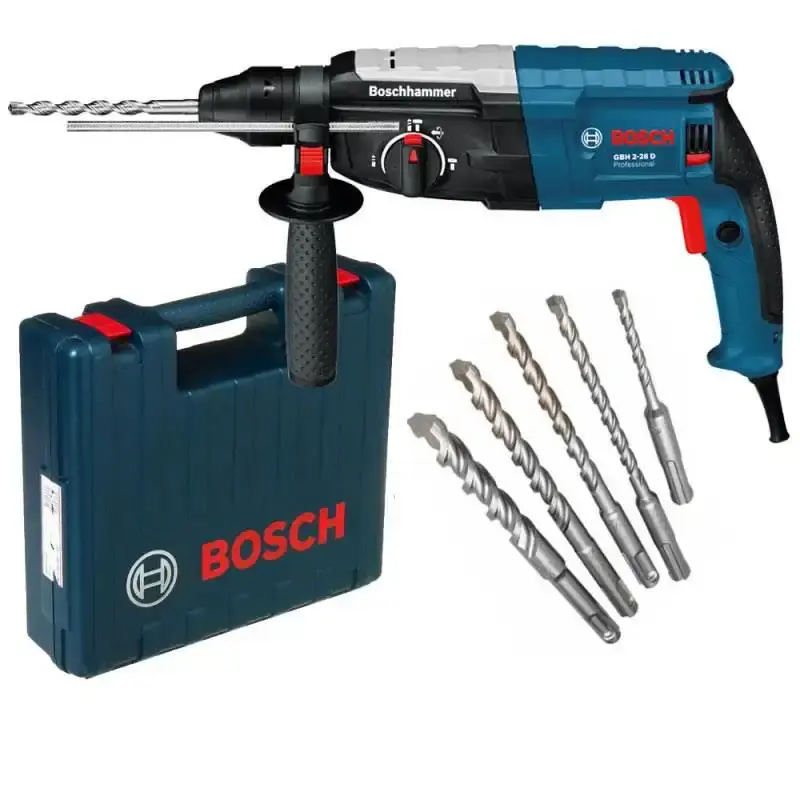 Martelete sds-plus 850W 2,9 KG GBH2-28D Bosch + kit 5 brocas sds-plus 220 V — fotografia de referência