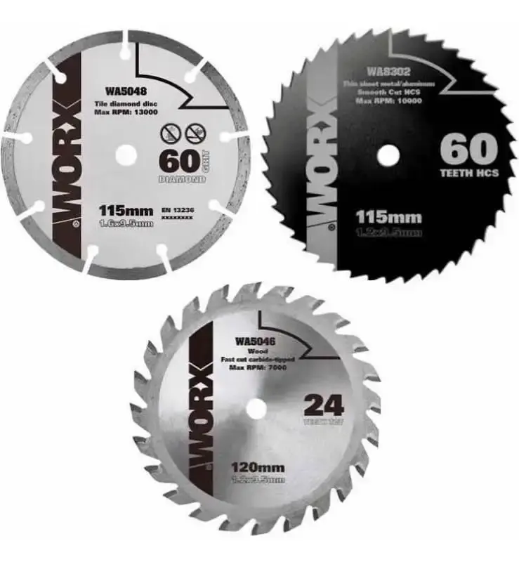Serra Circular 20V MAX WORKSAW WX531.9 com 3 Discos s/ Bateria e Carregador WORX — fotografia 4