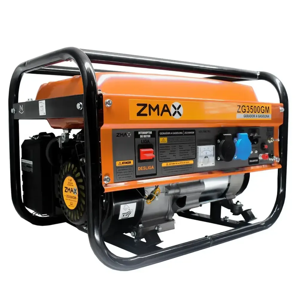 Gerador a gasolina 3.5 KVA 4 tempos bivolt ZG3500GM Zmax