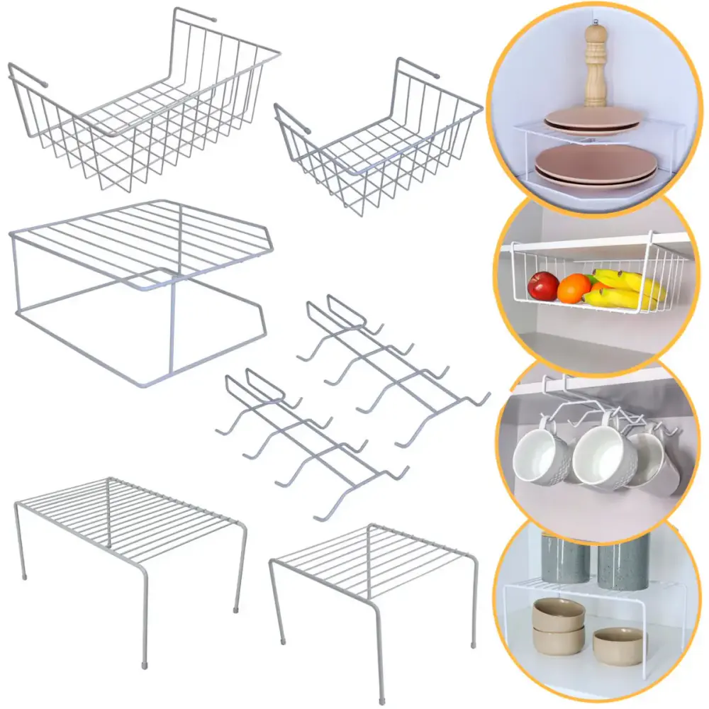 Kit organizador para armário com 7 peças viena branco | 02 BEL — fotografia de referência