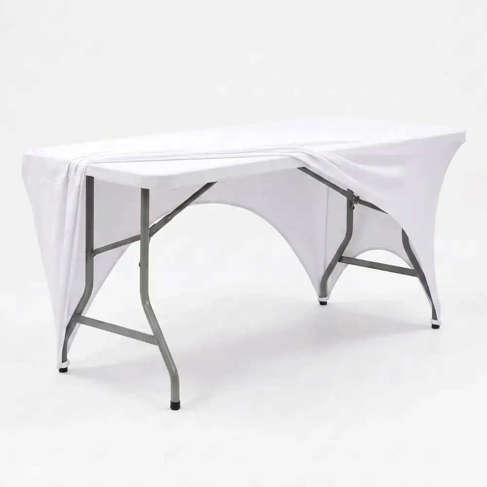Kit Mesa Dobrável Vira Maleta 180 x 74 x 74 CM com Toalha Capa Retangular Elástica Branca CASA LYS — fotografia 7