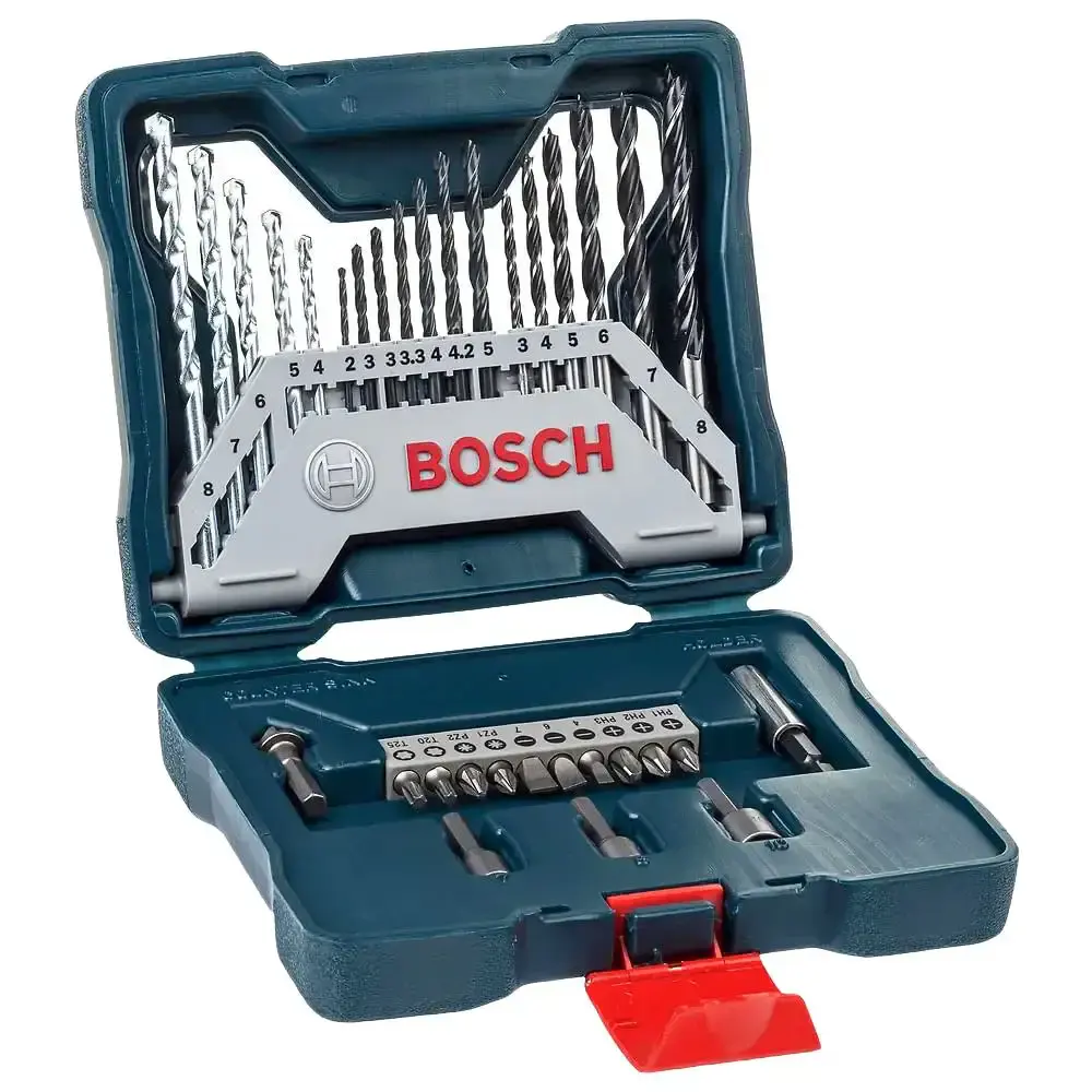 Serra circular de mesa 10 POL 1800W GTS 254 e estojo brocas e pontas kit 33 peças x-line titânio Bosch 110 V — fotografia 4