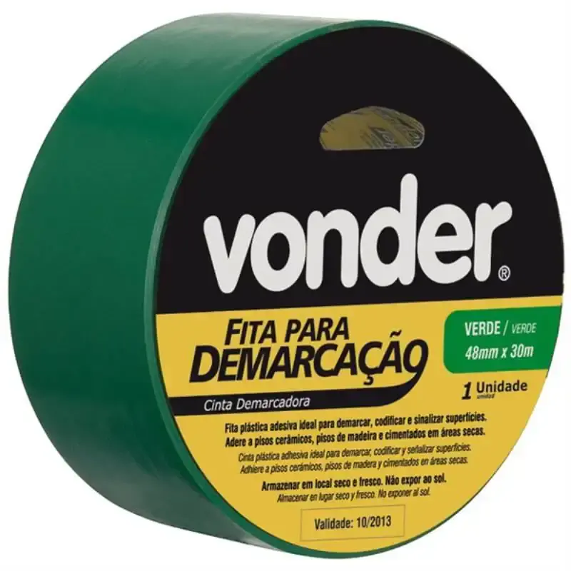 Fita para Demarcação de Solo VERDE 48 MM x 30 Metros VONDER