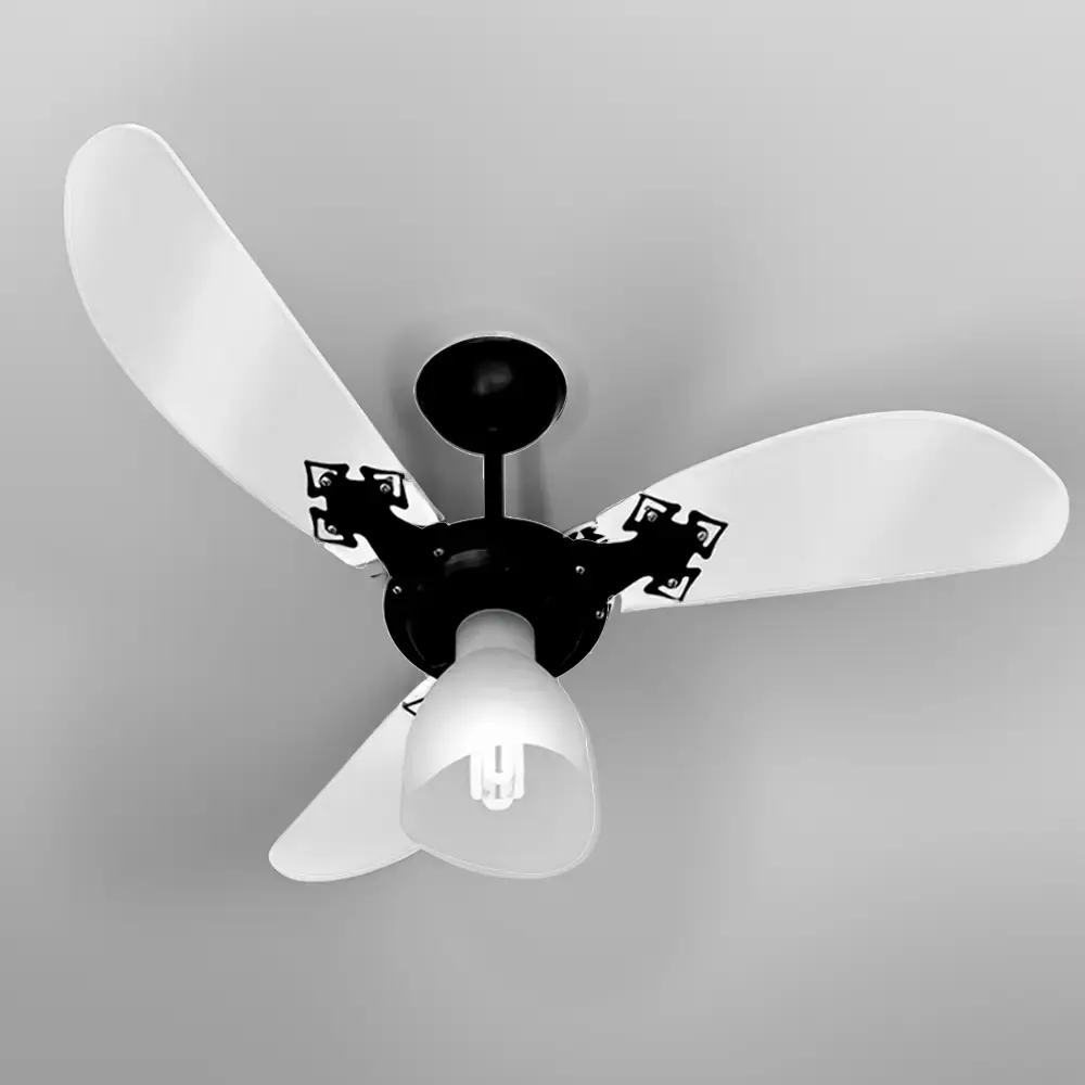 Ventilador de teto 3 pás 130W transparente várias cores Venti-delta 110 V Branco — fotografia 4