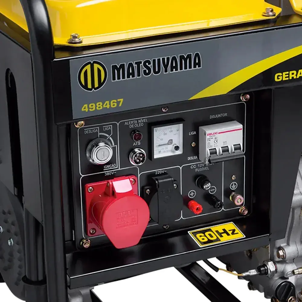 Gerador a diesel elétrica 8000 6,2KVA 12V 60HZ trifásico Matsuyama — fotografia 8