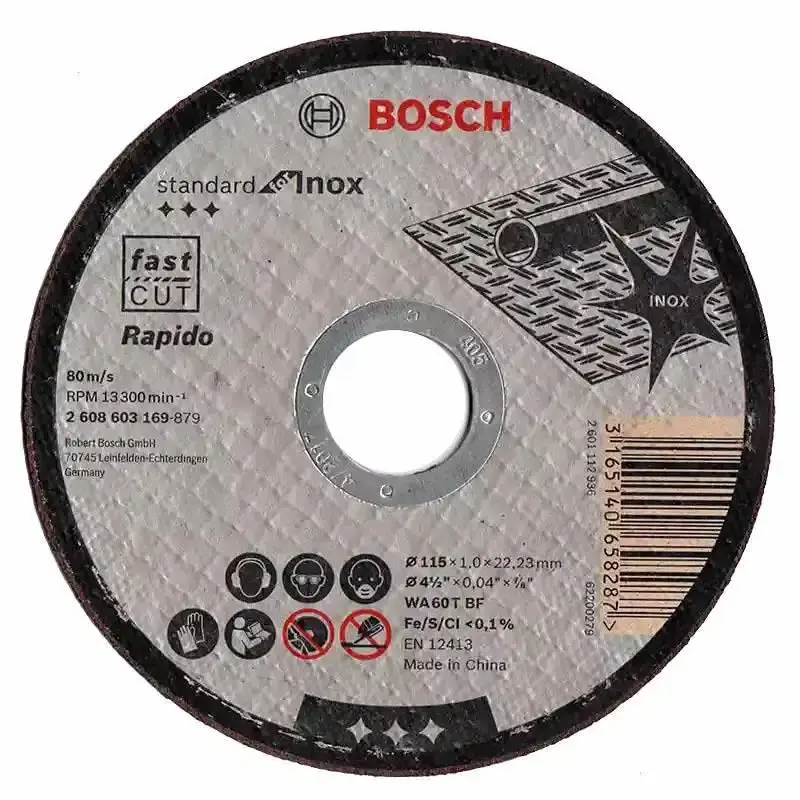 Disco de Corte Inox 4.1/2 POL x 1.00 POL Furo 7/8 POL Standard Kit 30 Unidades BOSCH — fotografia 2