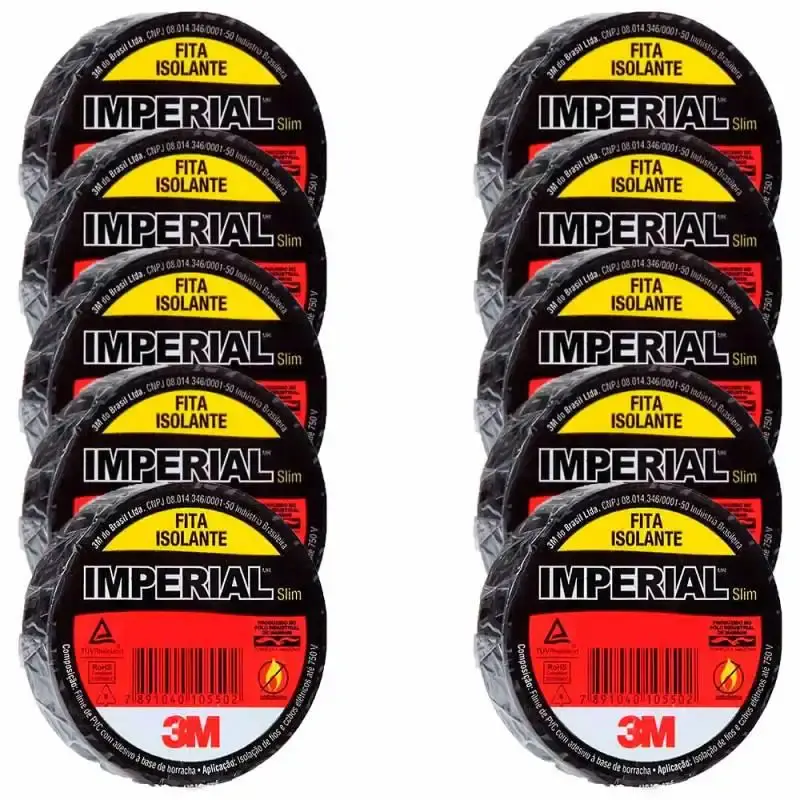 Fita isolante Imperial 10 metros kit com 10 unidades HB004236020 3M