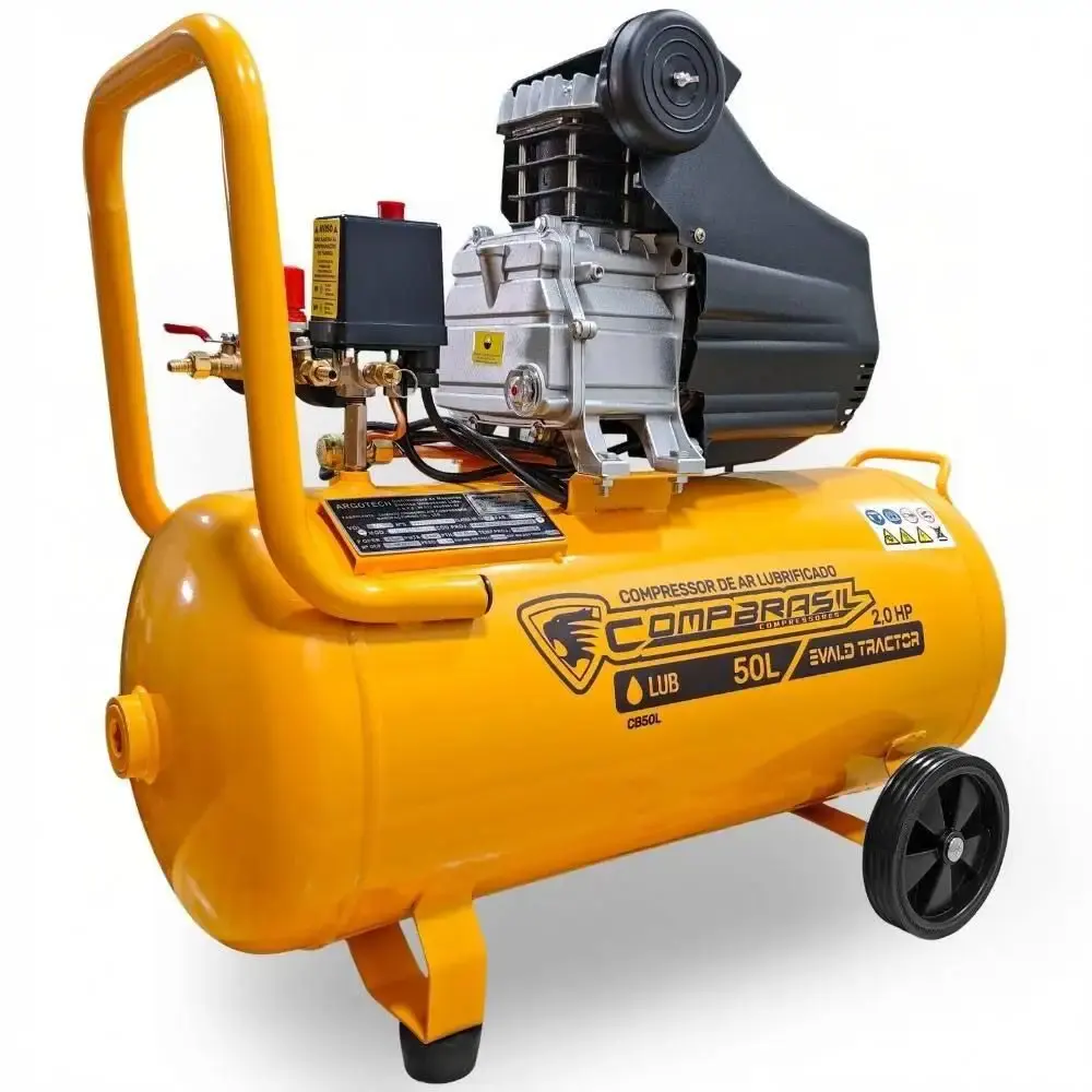 Compressor portátil lub 8,6 pés 2HP 50L com kit 5 peças evald tractor Compbrasil 220 V — fotografia 11
