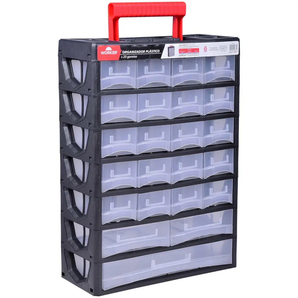 Organizador plástico 23 gavetas 31,5X14X44,5CM Worker — fotografia de referência