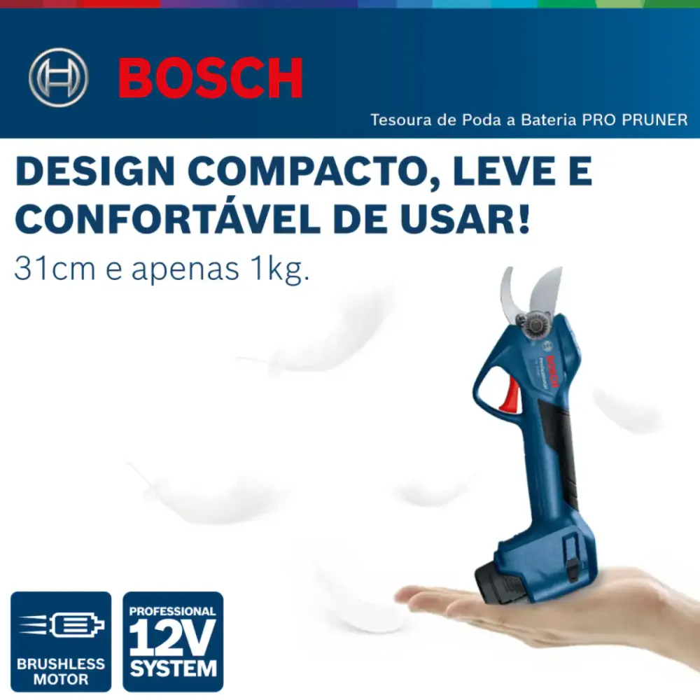 Tesoura para poda à bateria 12V pro pruner brushless sem bateria e sem carregador Bosch — fotografia 12