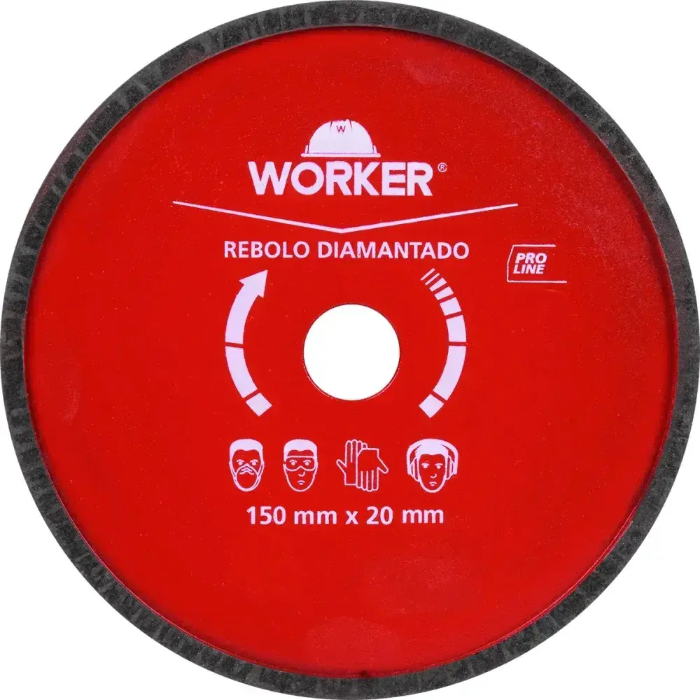 Rebolo diamantado para afiação de serras 150X20MM Worker — fotografia 6