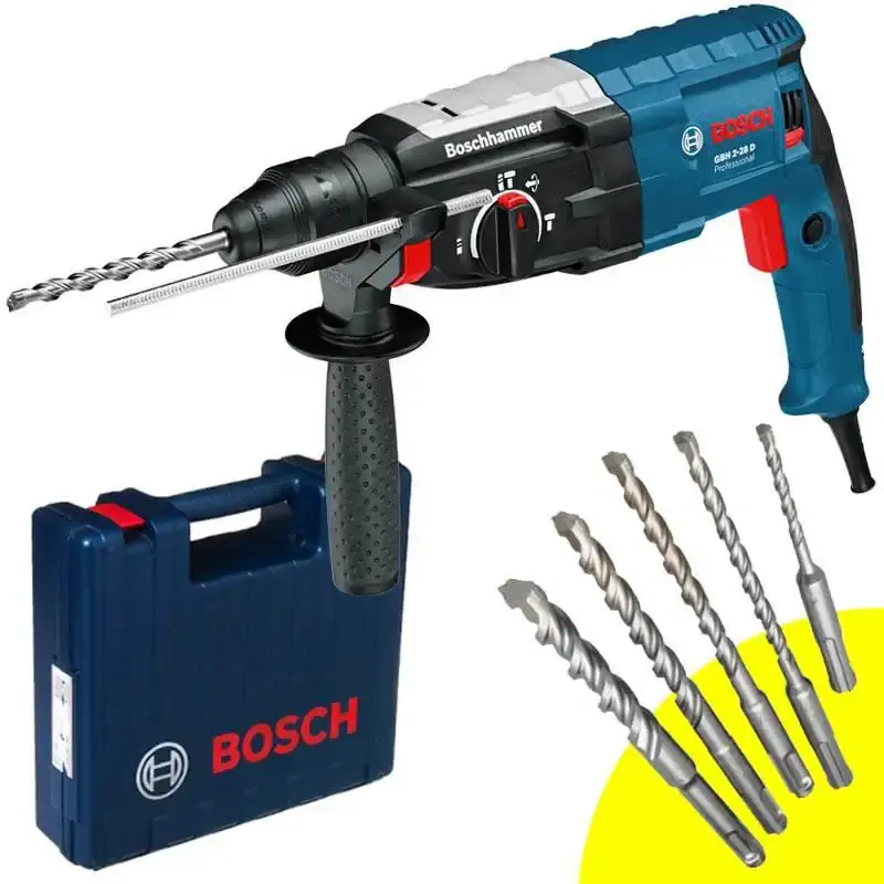 Martelete sds-plus 850W 2,9 KG GBH2-28D Bosch + kit 5 brocas sds-plus 220 V — fotografia 2