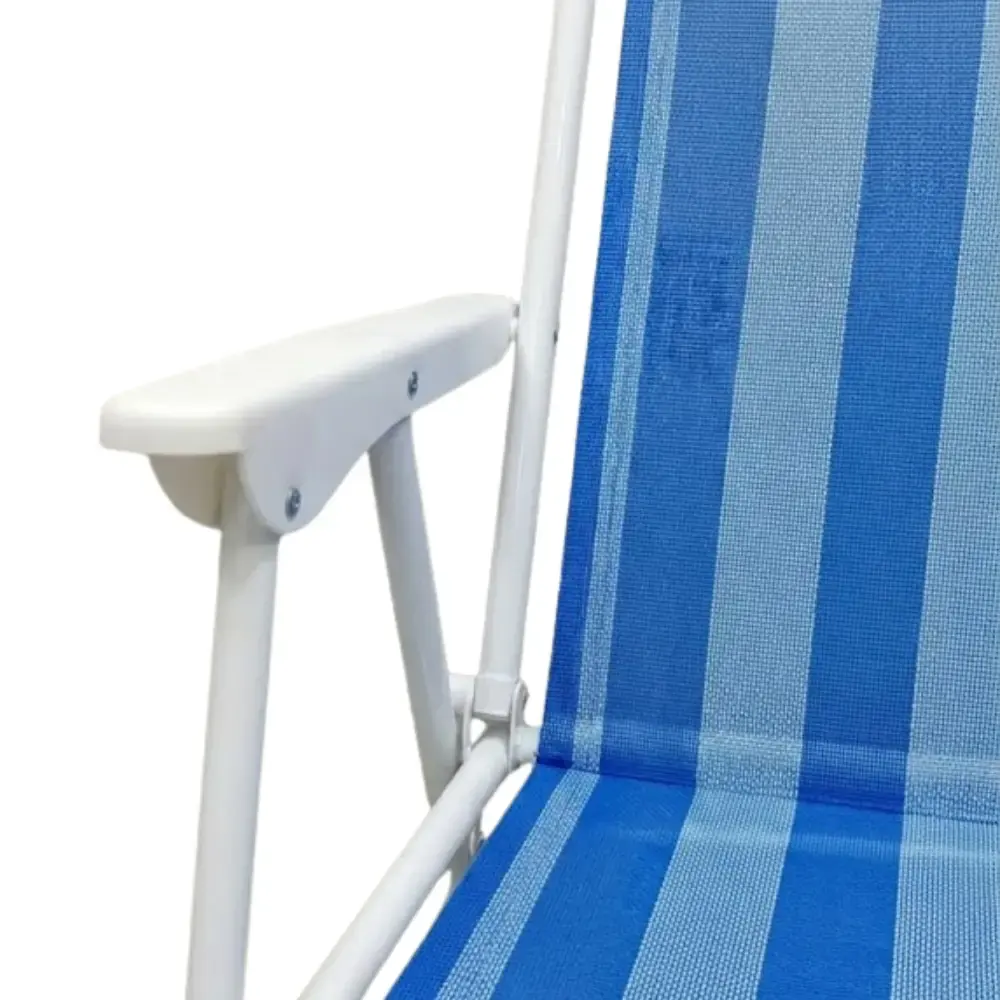 Cadeira de Praia Alta Dobrável 3 Molas Reforçadas até 110 KG ZELT Verde — fotografia 11