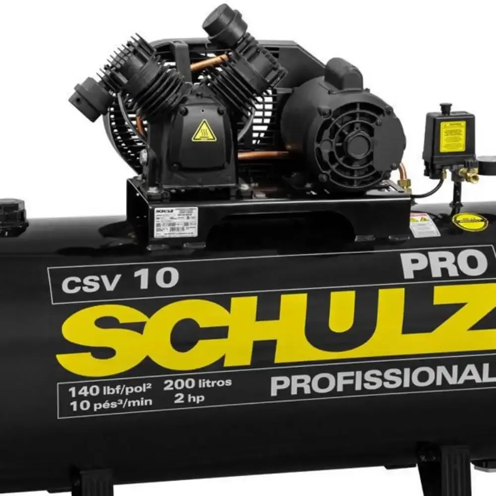 Compressor de ar 2,0 HP 10 pés 200 litros pro CSV 10/200 Schulz 110 V — fotografia 8