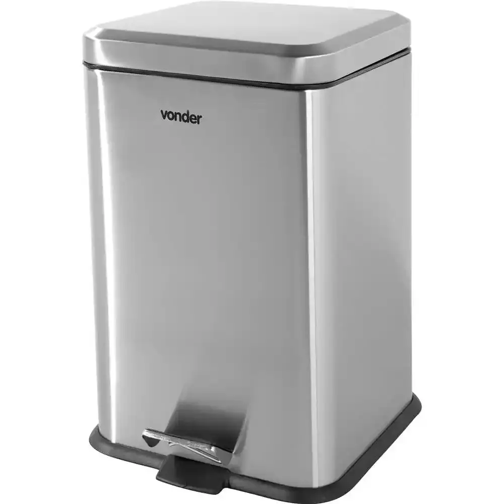 Lixeira retangular 20 litros inox Vonder