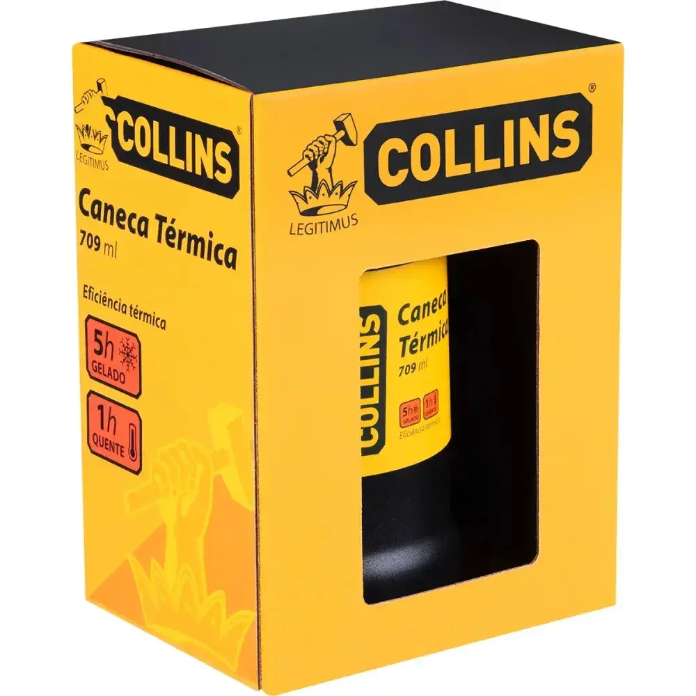 Caneca térmica aço 709ML preto Collins — fotografia 10