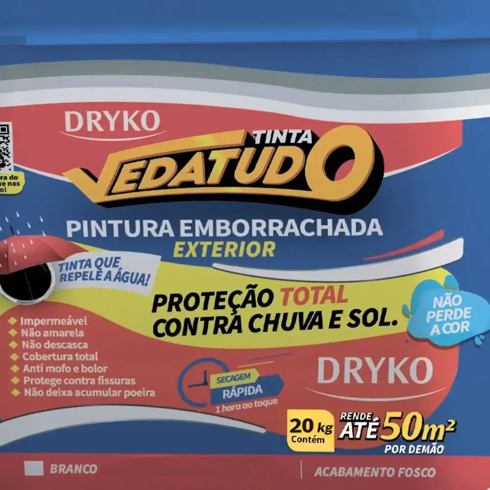 Tinta emborrachada branca 20 KG vedatudo Dryko — fotografia 5