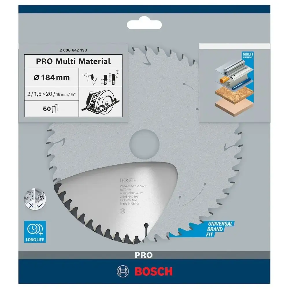 Disco de Corte Multimaterial 184 x 20 MM 60 Dentes BOSCH — fotografia 3
