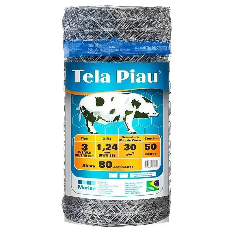 Tela mangueirão 3 pol fio 18 x 0.80 x 50 metros 0000393 Morlan