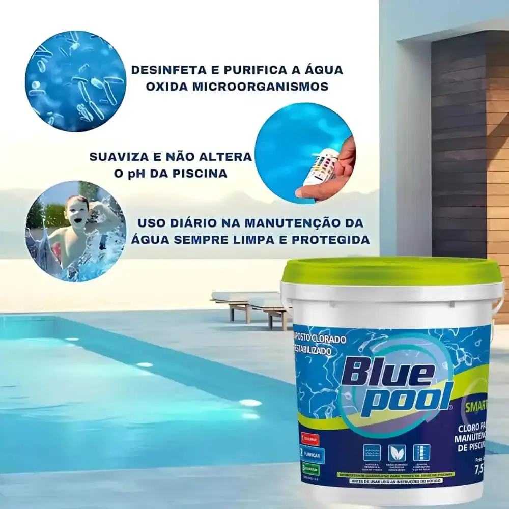 Cloro para piscina smart balde 7.5 KG 252033B Fluidra — fotografia 5