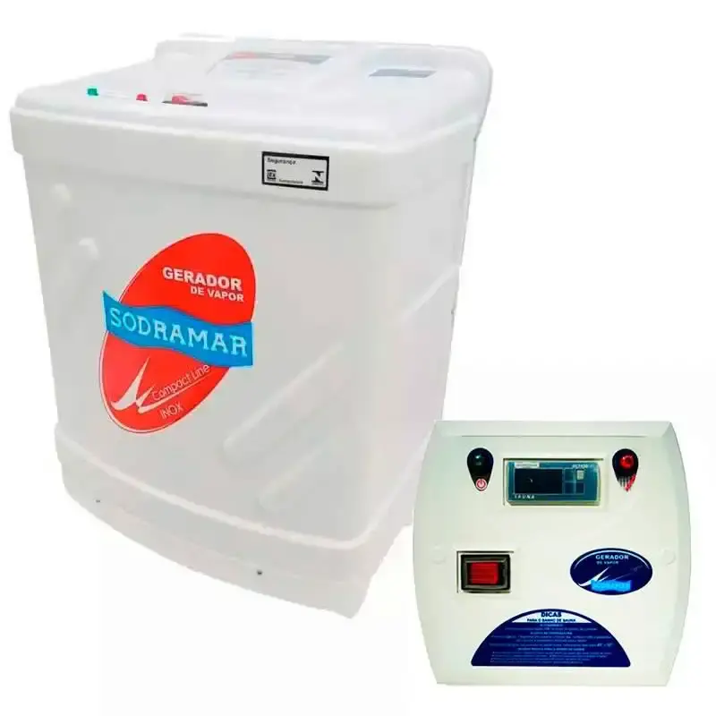 Gerador de Vapor Inox para Sauna 6 Kw 220V Bifásico c/ Quadro Digital SODRAMAR — fotografia de referência
