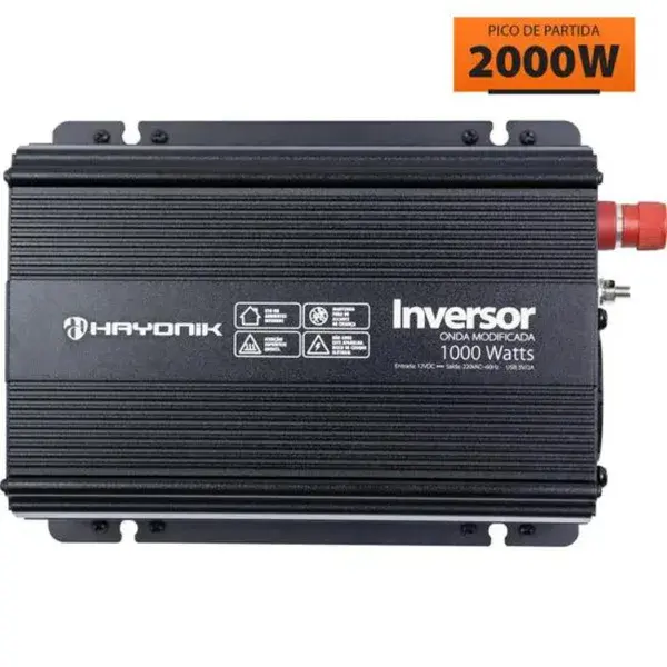 Inversor de tensão onda modificada 1000W - 12V/220V - Hayonik