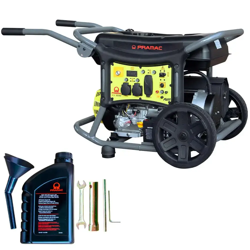 Gerador à gasolina 6.3 KVA com bateria 4T digital com AVR WX6500 mono bivolt PR652MXB003I Pramac